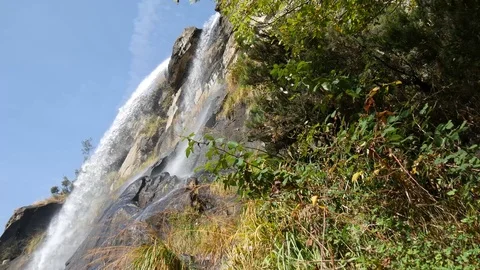 Waterfall Acquafraggia in the Alps Stock Footage 70479391