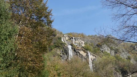 Waterfall Acquafraggia in the Alps Stock Footage 70480163