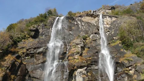 Waterfall Acquafraggia in the Alps Video stock 70480553