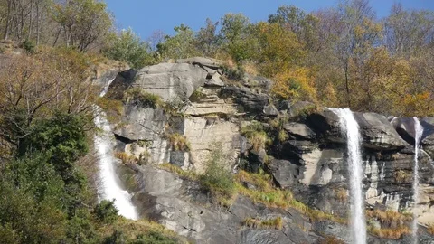 Waterfall Acquafraggia in the Alps Stock Footage 70480690