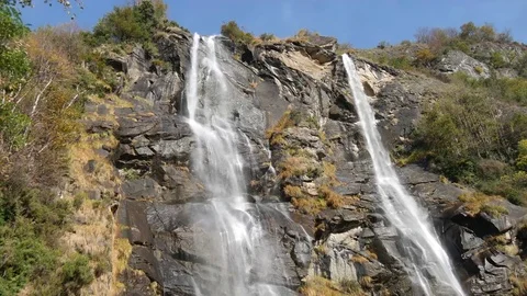 Waterfall Acquafraggia in the Alps Video stock 70481048