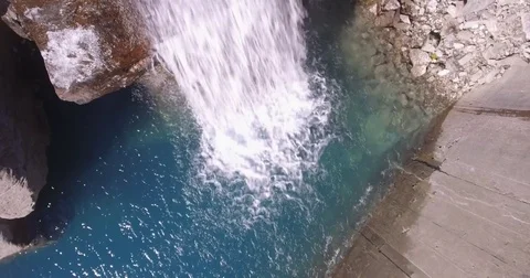 Waterfall - Aerial 4K Stock Footage 70643282