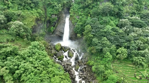 Waterfall aerial shoot Stock Footage 278368892