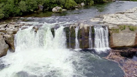 Waterfall aerial tracking variations Stock Footage 155466142