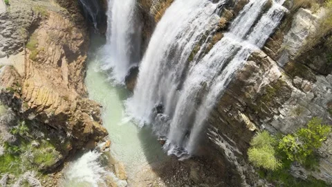 Waterfall aerial view Stock Footage 240191360