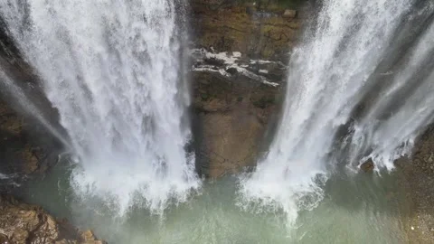 Waterfall aerial view Stock Footage 240191767