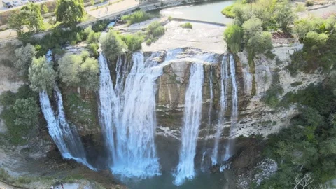 Waterfall aerial view Stock Footage 240748010