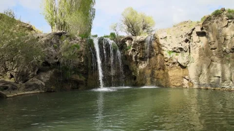Waterfall aerial view Stock Footage 242312206