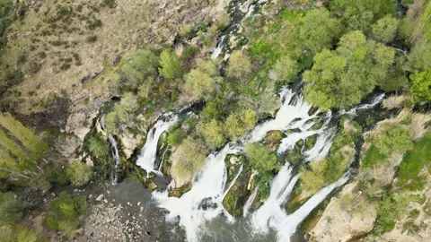 Waterfall aerial view Video stock 242312224