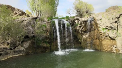 Waterfall aerial view Stock Footage 242312384