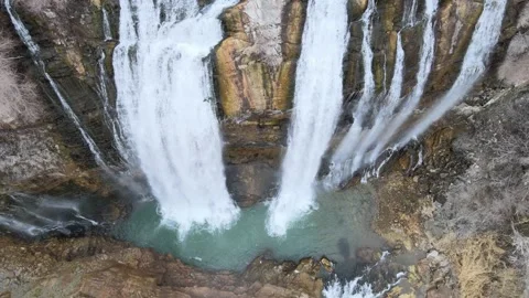Waterfall aerial view 스톡 동영상 263288111