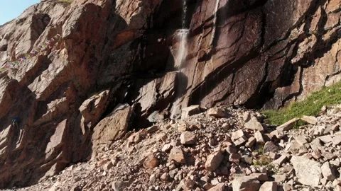 Waterfall Ak-Sai in Ala Archa National Park Kyrgyzstan Stock Footage 130442238