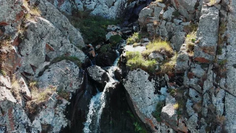 Waterfall Ak-Sai in Ala Archa National Park Kyrgyzstan Stock Footage 130443452
