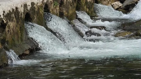 Waterfall along Brembo River Stock Footage 131297476