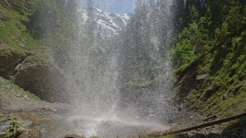 Waterfall Alps Stock Footage 92336793