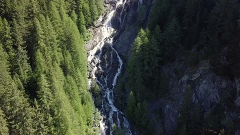 Waterfall in the alps mountains Stock Footage 154101532