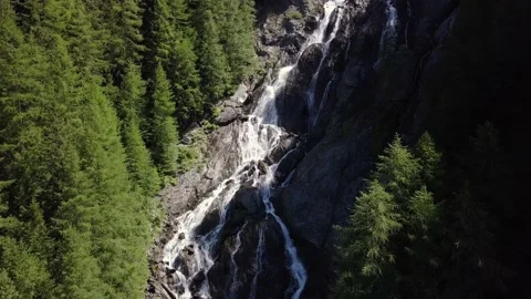 Waterfall in the alps mountains Stock Footage 154103419