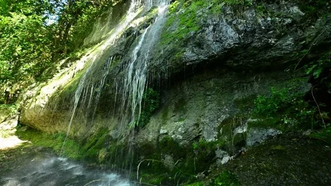 Waterfall. Alps in Switzerland. Stock Footage 80419435