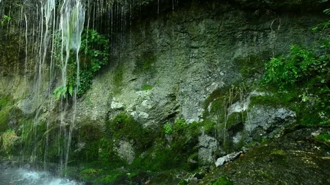Waterfall. Alps in Switzerland. Stock Footage 80555288