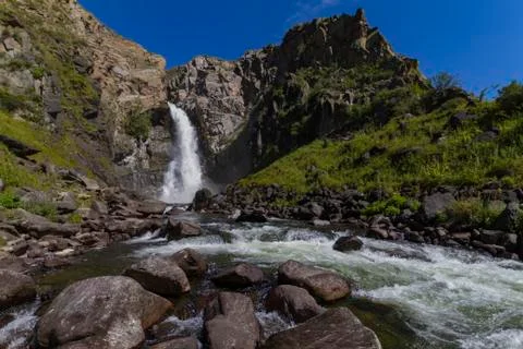 Waterfall in Altay mountains. Stock Photos