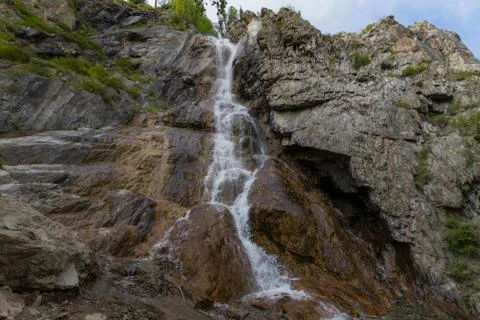 Waterfall in Altay mountains. Stock Photos