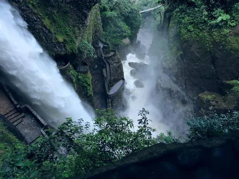 A waterfall in the amazon rainforest edges Stock Photos