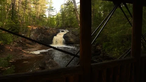 Waterfall in Amnicon Falls State Park Video stock 310682022