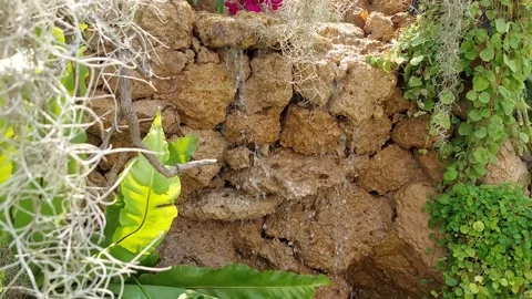 Waterfall and artificial rocks Stock Footage 276282509