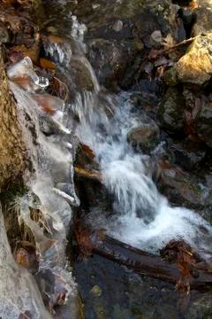 Waterfall and ice Stock Photos