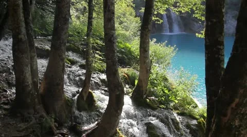 Waterfall and Lake Stock Footage 11805902