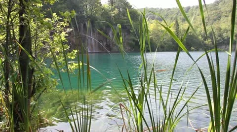 Waterfall and Lake Stock Footage 22329386