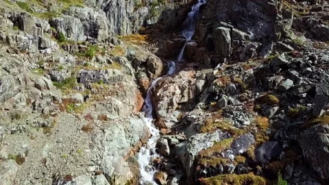 Waterfall and mountains Stock Footage 163771255