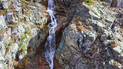 Waterfall and mountains Stock Footage 163772354