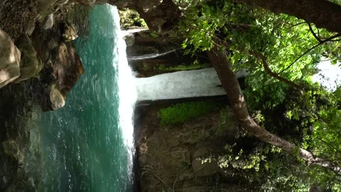 Waterfall and Natural Pool at Banias Nature Reserve Israel Vídeos de archivo 337627880