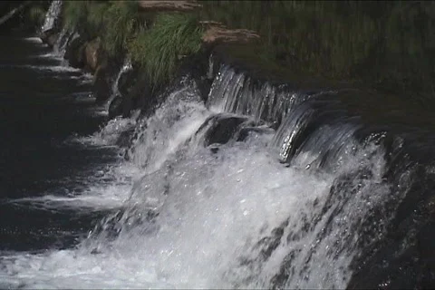 Waterfall and old house Stock Footage 109260