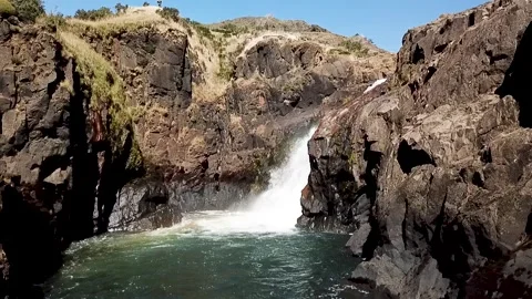 Waterfall and Rainbow Stock Footage 152456476