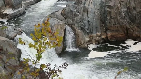 Waterfall and rapids at Great Falls Virginia 6.mp4 Stock Footage 43003580