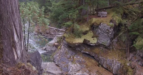 Waterfall and ravine Stock Footage 87437138