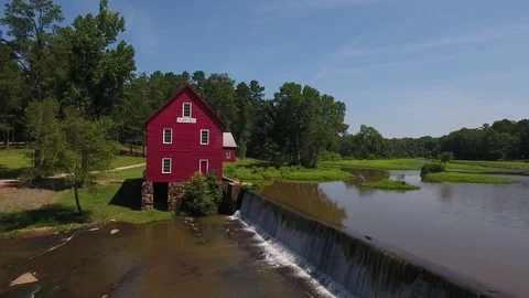 Waterfall and Red Mill Video stock 78689875