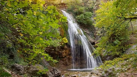 Waterfall and rill flow. Stock Footage 71140355
