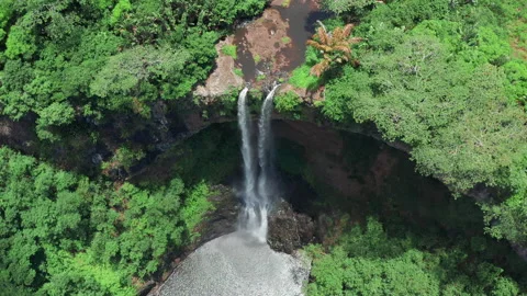 Waterfall and River at Wild Nature. Forest rocks with a roaring stream running Stock-Footage 167781311