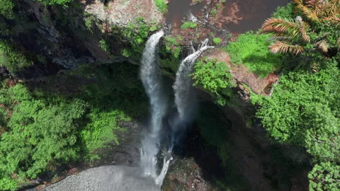 Waterfall and River at Wild Nature. Forest rocks with a roaring stream running Stock-Footage 168337164