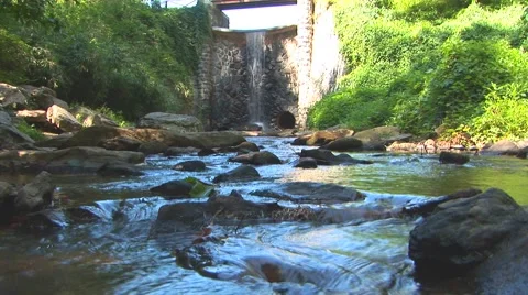 Waterfall and Stream Stock Footage 40684234