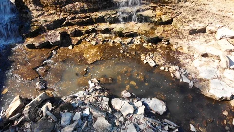 Waterfall and stream in a natural setting Stock Footage 98614191