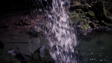 Waterfall and Tropical pool Stock Footage 70376148