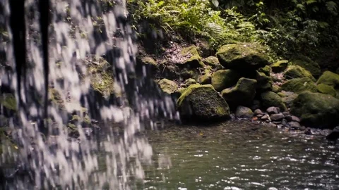 Waterfall and Tropical pool Slow Motion Stock Footage 70377891