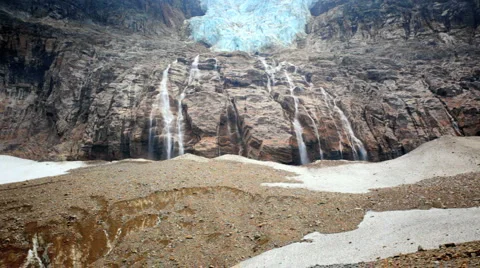 Waterfall from Angel Glacier Stock-Footage 1089983