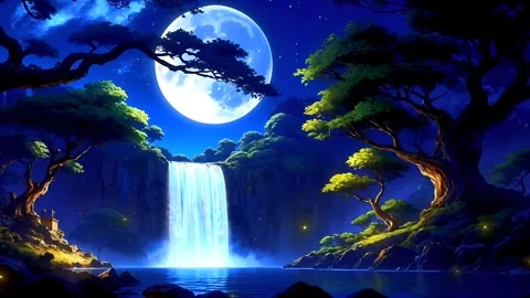 Waterfall atmosphere in the mountains Stock Footage 279895743