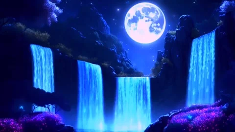 Waterfall atmosphere in the mountains Stock Footage 280204203