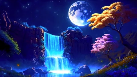 Waterfall atmosphere in the mountains Stock Footage 280205767